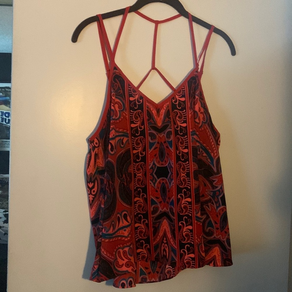 Spaghetti strap camisole bright multi colored